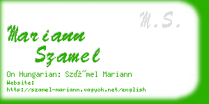 mariann szamel business card